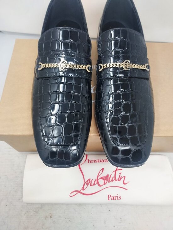 Christian Louboutin MENS MJ Moc Crocodile Black Bit Shoe main image 7